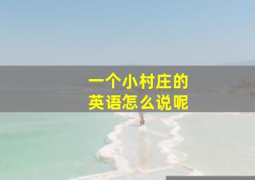 一个小村庄的英语怎么说呢