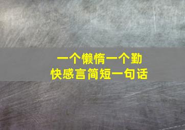 一个懒惰一个勤快感言简短一句话