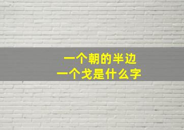 一个朝的半边一个戈是什么字