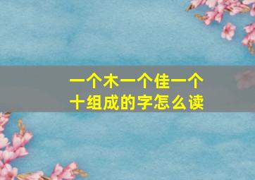 一个木一个佳一个十组成的字怎么读