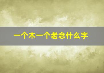 一个木一个老念什么字