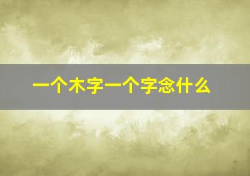 一个木字一个字念什么