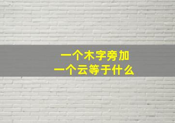 一个木字旁加一个云等于什么