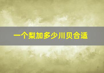 一个梨加多少川贝合适