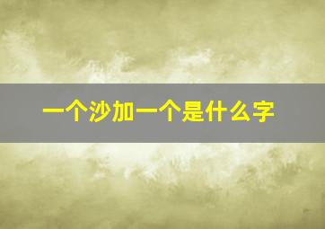 一个沙加一个是什么字