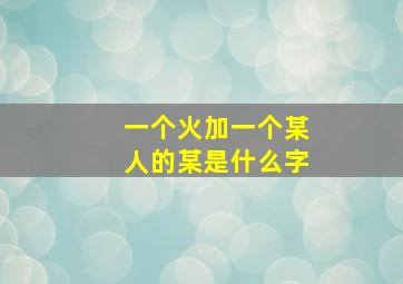 一个火加一个某人的某是什么字