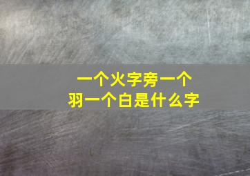 一个火字旁一个羽一个白是什么字