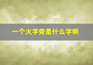 一个火字旁是什么字啊