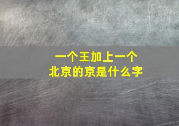 一个王加上一个北京的京是什么字