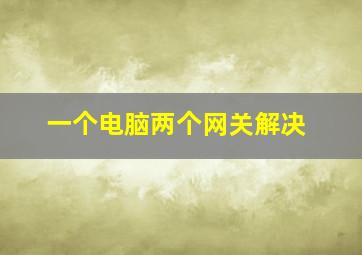 一个电脑两个网关解决