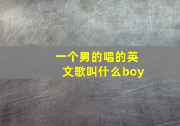 一个男的唱的英文歌叫什么boy