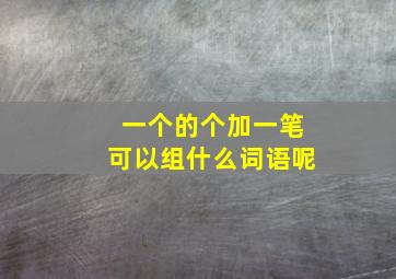 一个的个加一笔可以组什么词语呢