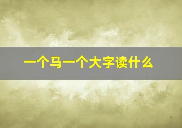 一个马一个大字读什么