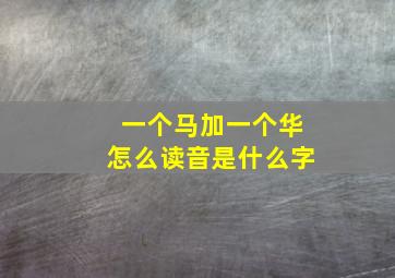 一个马加一个华怎么读音是什么字