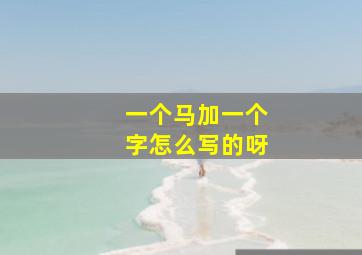 一个马加一个字怎么写的呀