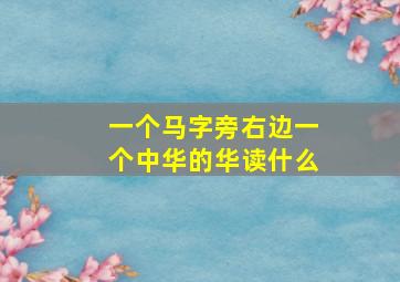 一个马字旁右边一个中华的华读什么