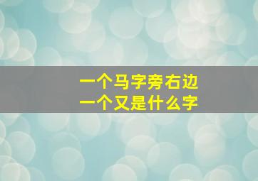 一个马字旁右边一个又是什么字