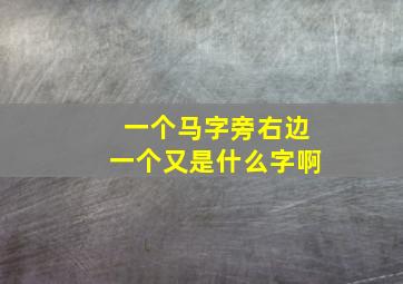 一个马字旁右边一个又是什么字啊