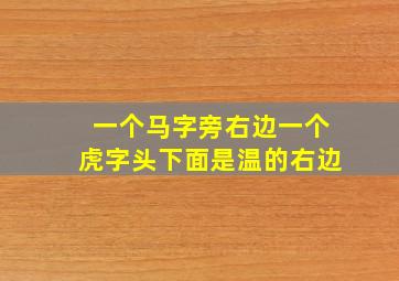 一个马字旁右边一个虎字头下面是温的右边