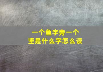 一个鱼字旁一个坚是什么字怎么读