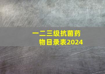 一二三级抗菌药物目录表2024