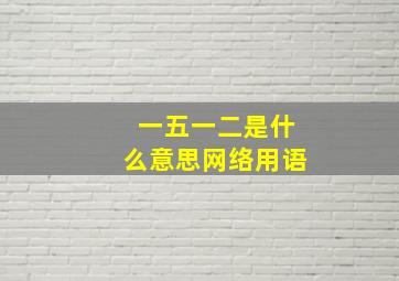 一五一二是什么意思网络用语