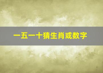 一五一十猜生肖或数字