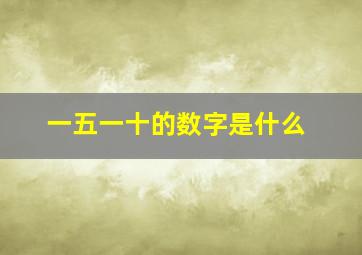 一五一十的数字是什么