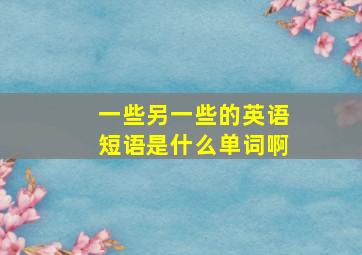 一些另一些的英语短语是什么单词啊