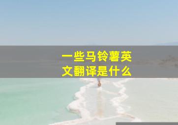 一些马铃薯英文翻译是什么