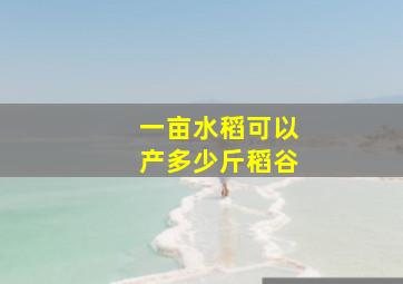 一亩水稻可以产多少斤稻谷