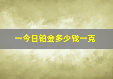 一今日铂金多少钱一克