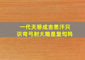 一代天骄成吉思汗只识弯弓射大雕是复句吗