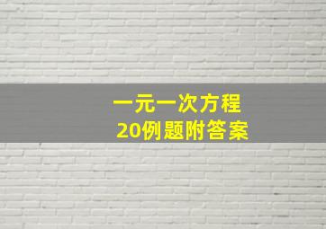 一元一次方程20例题附答案