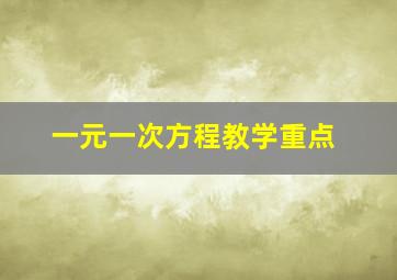 一元一次方程教学重点