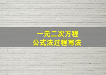 一元二次方程公式法过程写法