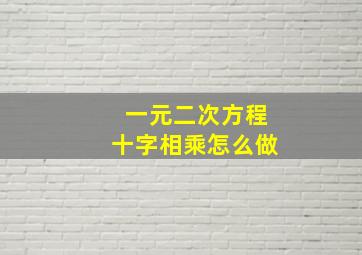 一元二次方程十字相乘怎么做