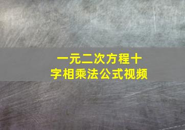 一元二次方程十字相乘法公式视频