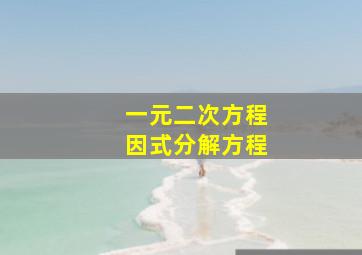 一元二次方程因式分解方程