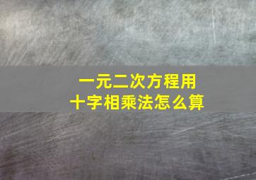 一元二次方程用十字相乘法怎么算