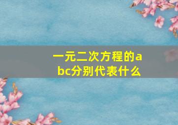 一元二次方程的abc分别代表什么