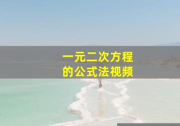 一元二次方程的公式法视频