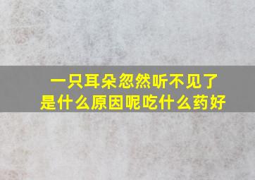 一只耳朵忽然听不见了是什么原因呢吃什么药好