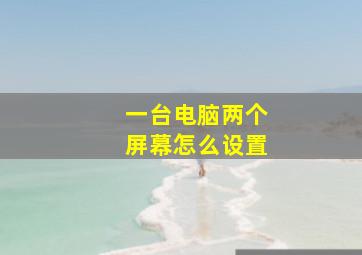 一台电脑两个屏幕怎么设置