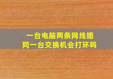 一台电脑两条网线插同一台交换机会打环吗