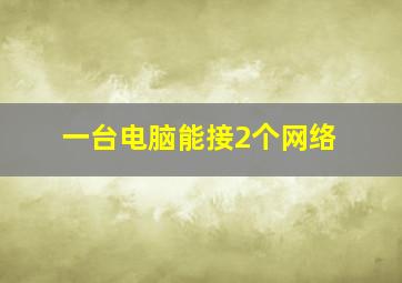 一台电脑能接2个网络