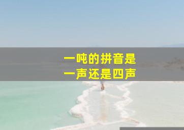 一吨的拼音是一声还是四声