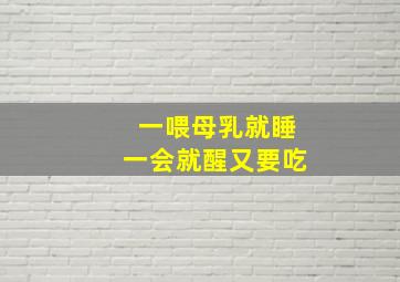 一喂母乳就睡一会就醒又要吃