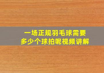 一场正规羽毛球需要多少个球拍呢视频讲解