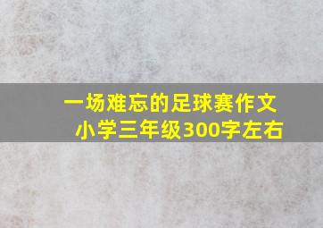 一场难忘的足球赛作文小学三年级300字左右